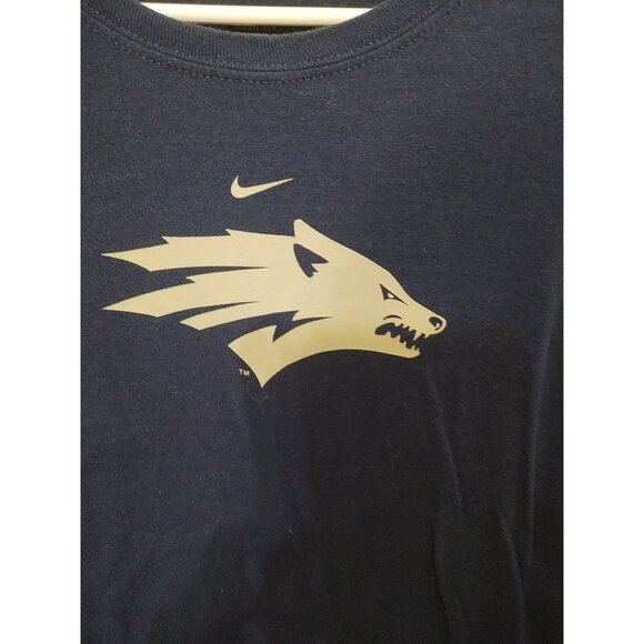 Nike University of Nevada Wolf Pack Long Sleeve Cotton Slim Fit T Shirt L - Picture 2 of 5